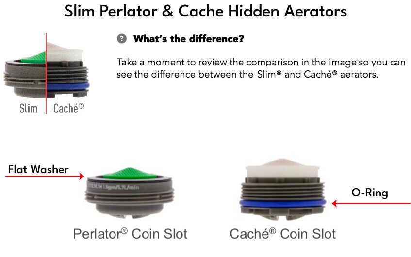 Neoperl SLim Air Aerator 1.2 gpm & Install Key Standard Size | Low Flow Perlator