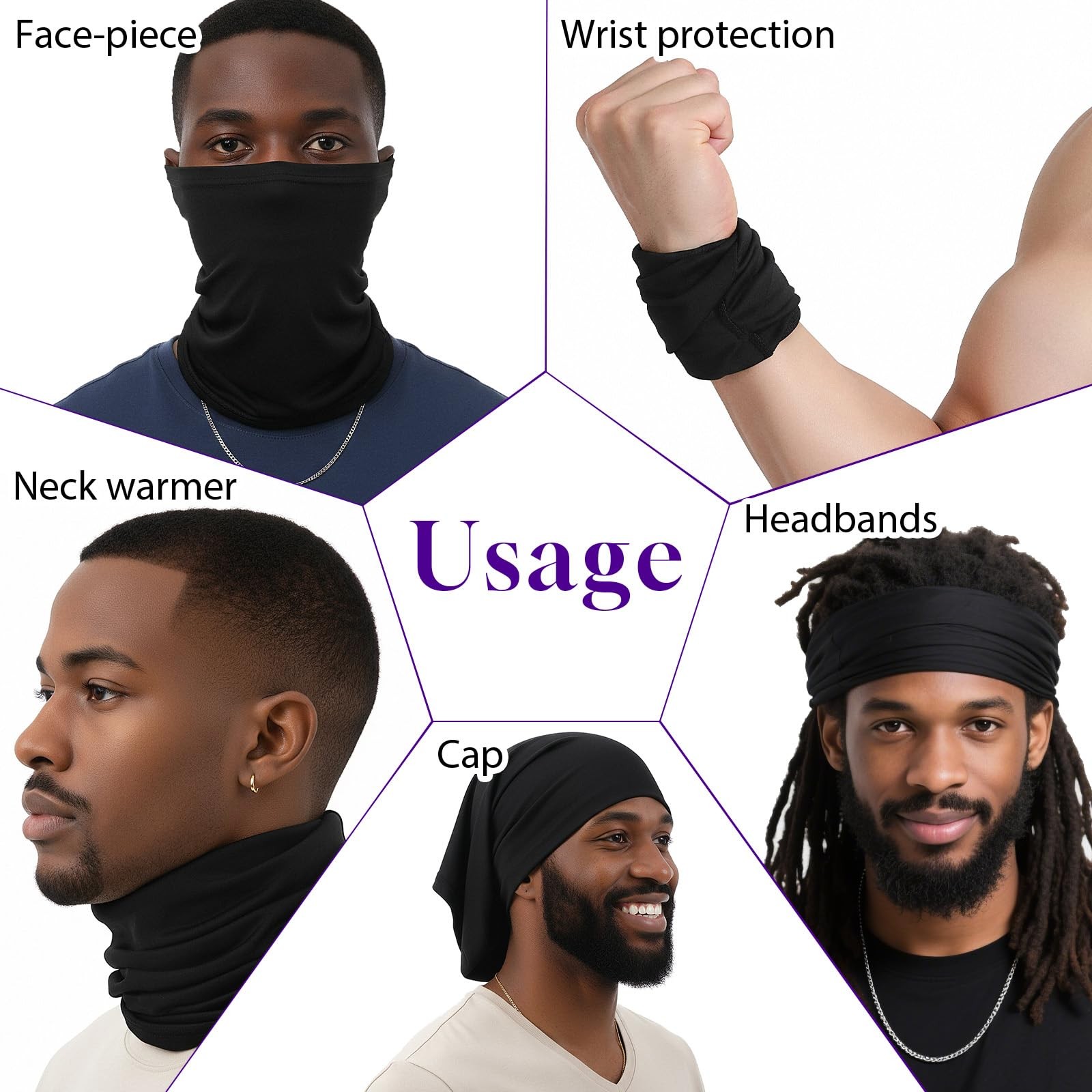 4pcs Dreads Cap, Loc Sock, Dreadlock Caps for Men, Soft and Comfortable, Tube