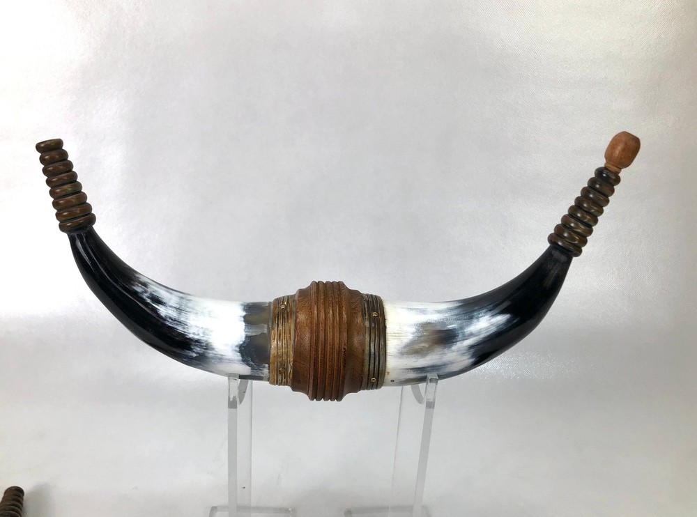 Handmade Double Ender Powder Horn - Light Color Mottled