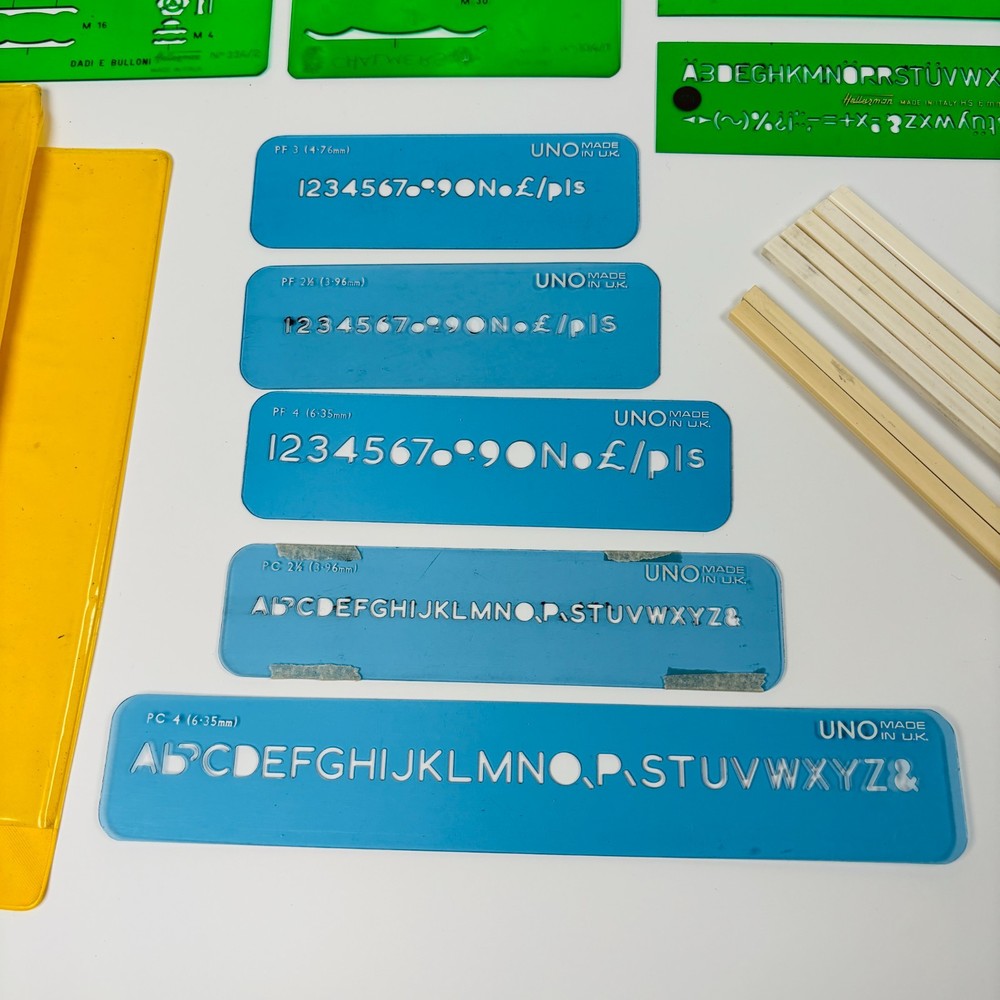 Technical Drawing Stencils Uno Hellerman Timely T-83M Vintage