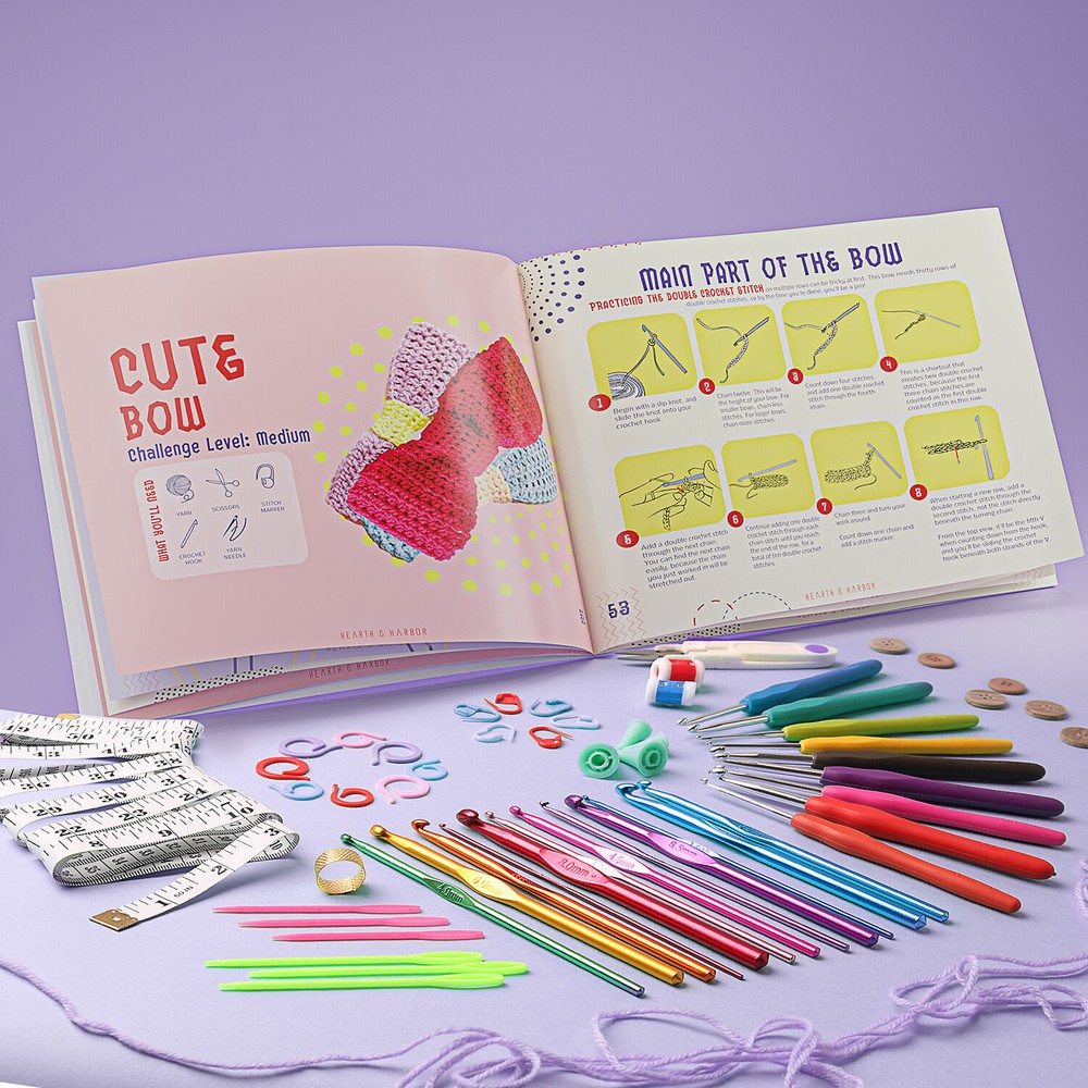 80 Pc Crochet Kit for Beginners- Crochet Yarn,Crochet Hook & Croceht Pattern