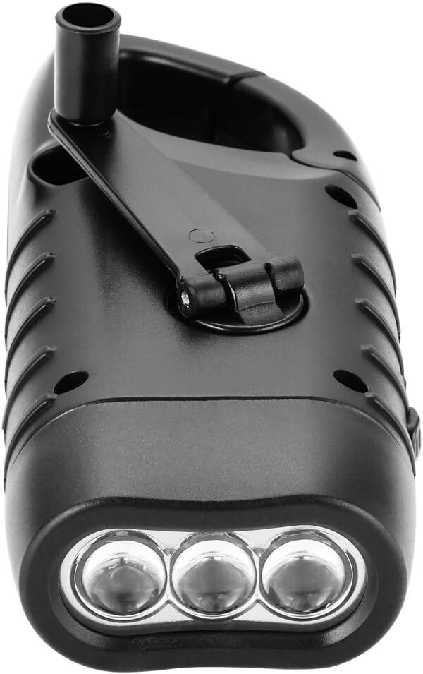 Hand Crank Emergency Solar Panel Survival Flashlight Camping Hiking Backpack