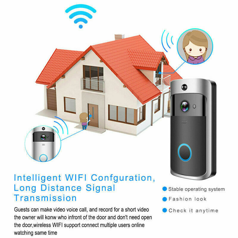 Smart WiFi Video Doorbell Wireless Door Bell Phone Ring Intercom Security Camera