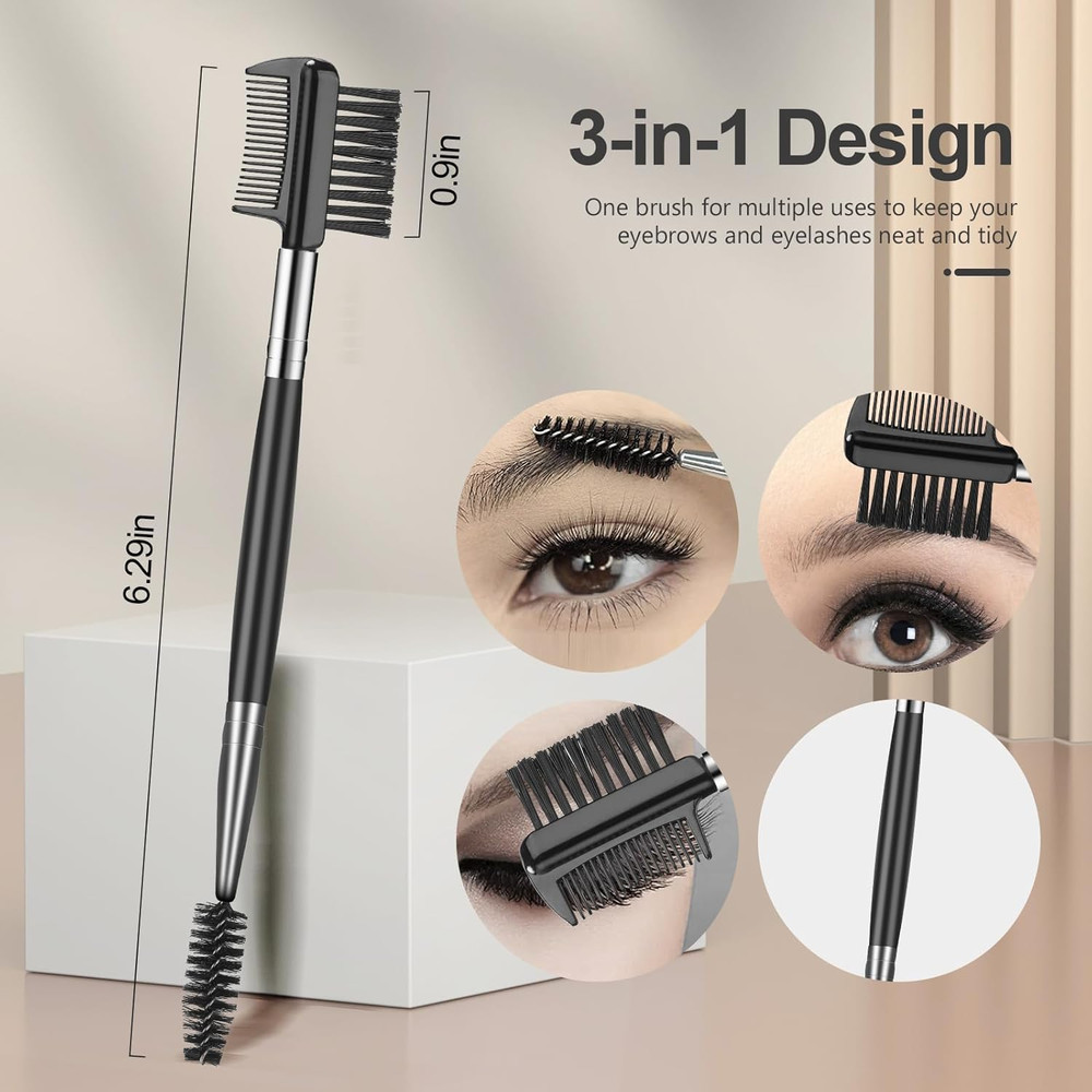 Eyelash Comb Lash Separator Spoolie Brow Brush Makeup Tool 4 Pack Set