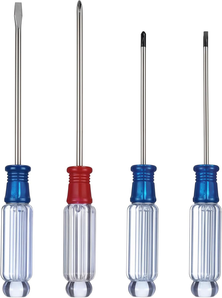 4PCS Small Screwdriver Tool Flat Head and Phillips, Small Screwdriver Set, Steel