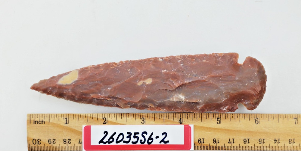 6" Spearhead - Lance Head - Drill Point - Knife - Hand Knapped Agate