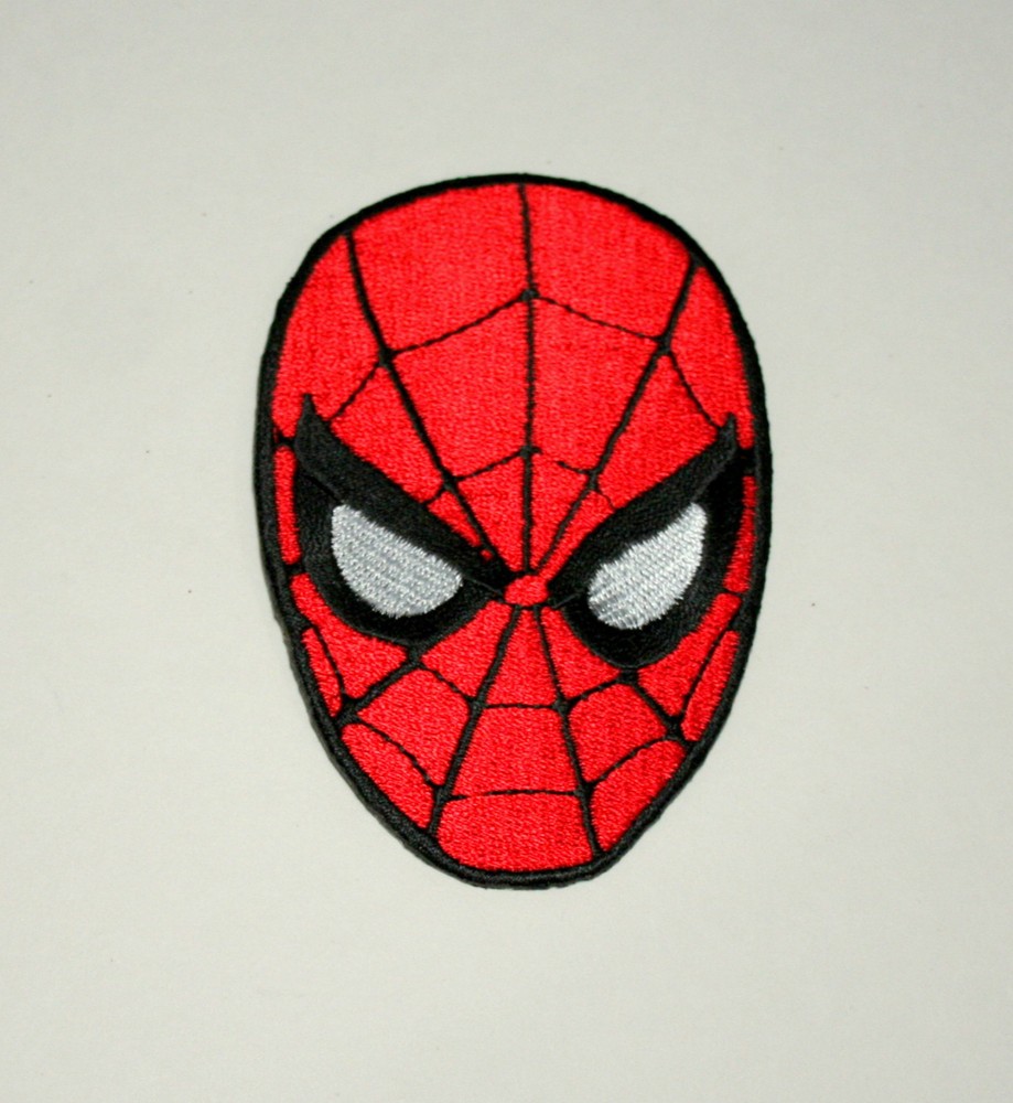 Official Marvel Comics Spider-Man Mask Iron-On Cloth Jacket Patch New