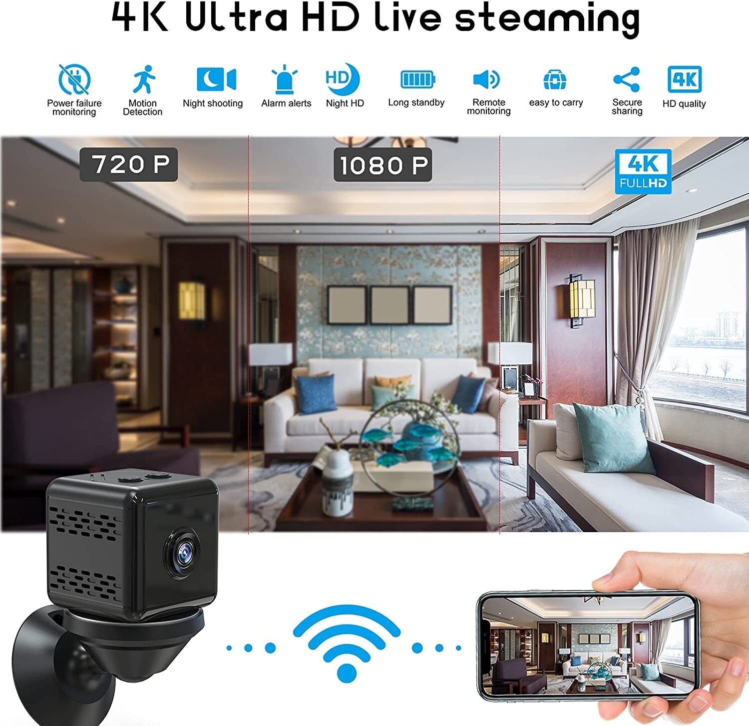 1080P Mini Camera WiFi HD IP Night Vision Camcorder Home Security Video Audio