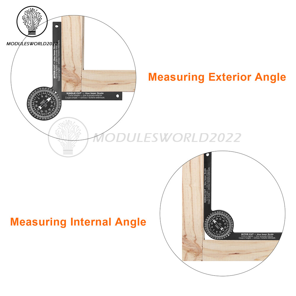 Woodworking Saw Protractor Angle Finder Level Meter Goniometer + Marking Pencil