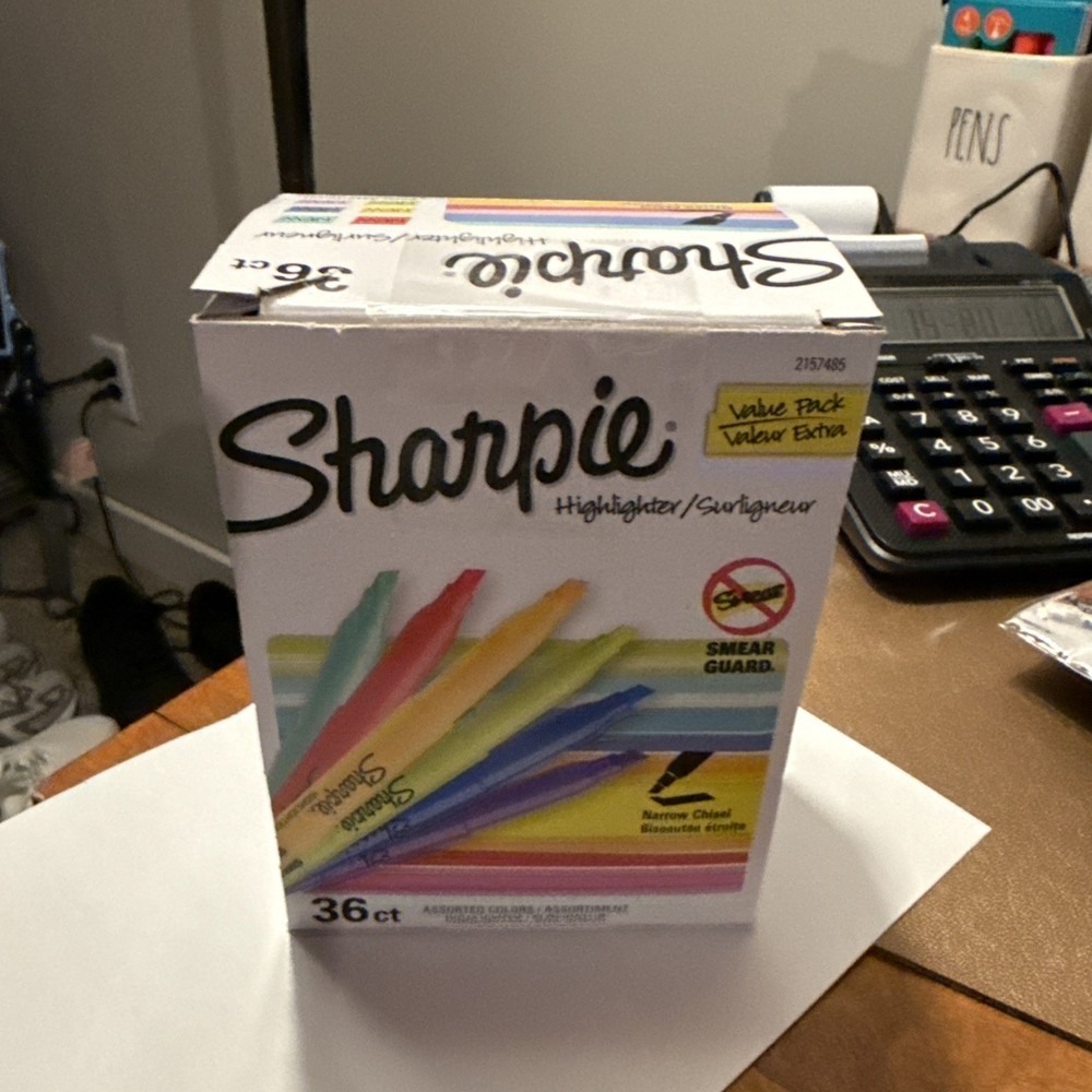 Sharpie 2157485 Pocket Style Chisel Tip Highlighters - Assorted (36/PK) New
