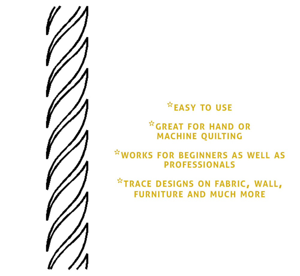 Quilting Stencil Simple Border Pattern Continuous Line Wavy Quilt Template