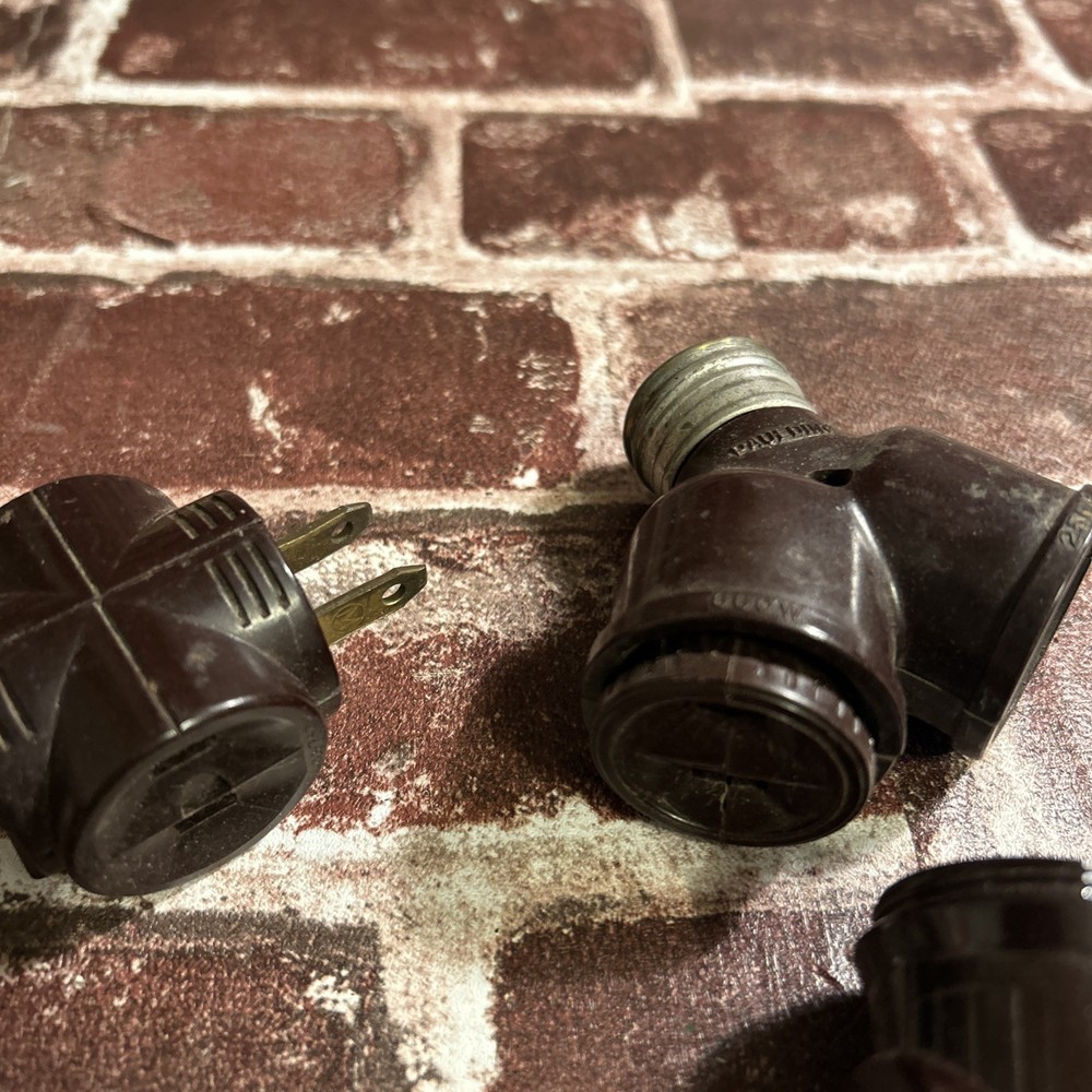 Vintage Salvaged, Big Light Electrical Sockets Etc