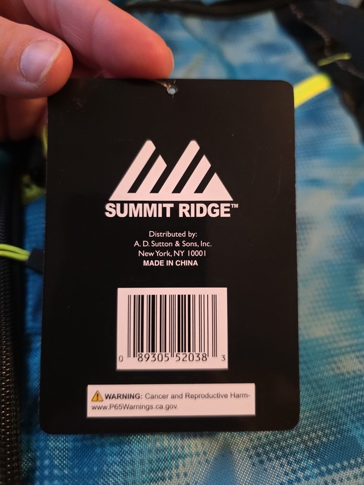 Summit Ridge 18" Backpack - Blue/Yellow/Black - NWT