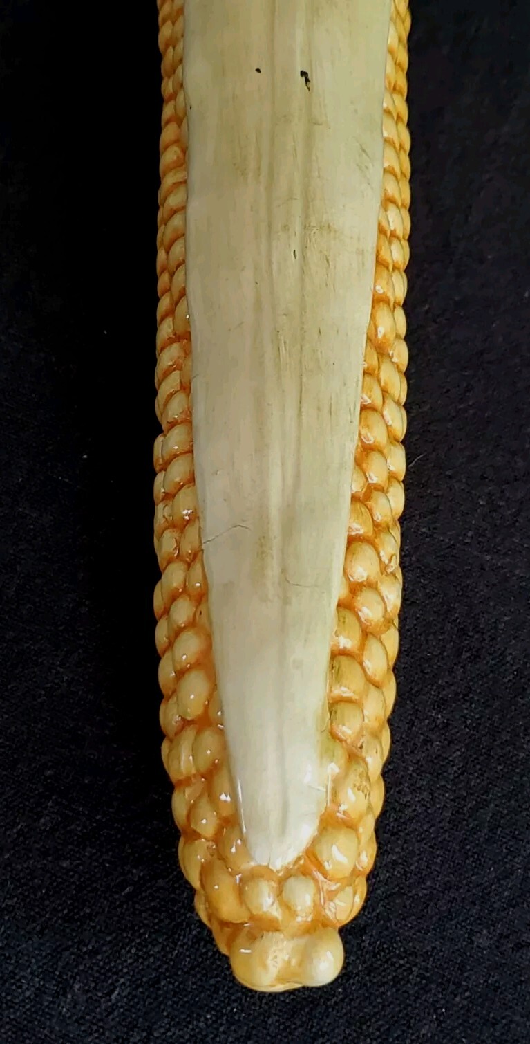 VTG MCM Signed ZACCAGNINI Majolica Italy Ceramic Sculpture Ear of Corn 10"