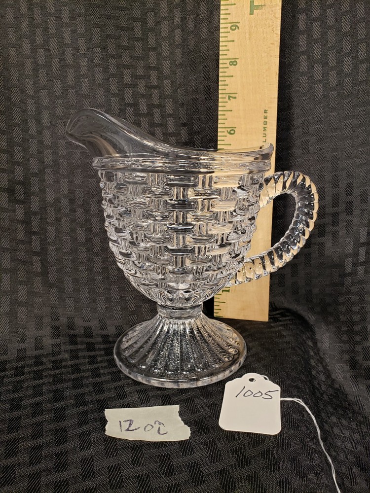 12 oz. Pitcher -Weave Design- Indiana Glass
