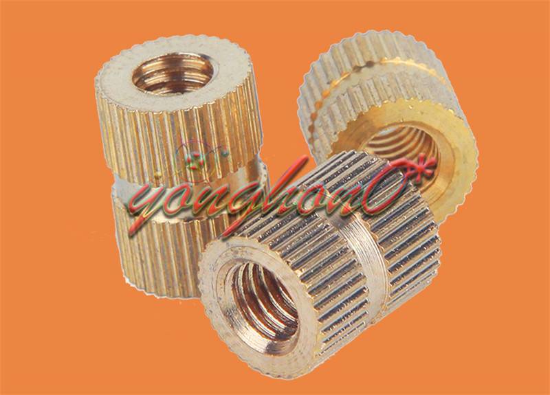 25/100pcs M3 Brass Copper Metric Thread Knurl Insert Nut Outside Diameter 5mm