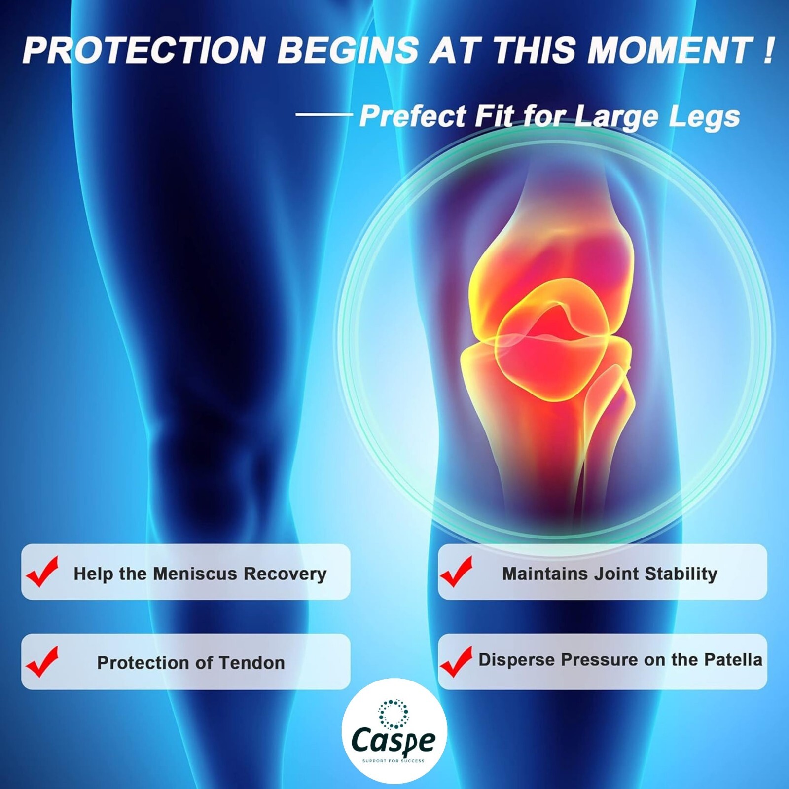 Knee Brace Adjustable Compression Support for Sport Joint Pain Arthritis Relief