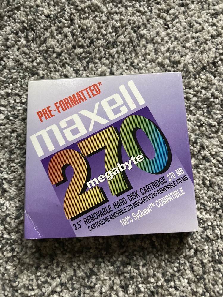 Maxwell 270 Megabyte 3.5” Removable hard disk Cartridge Pre-Formatted