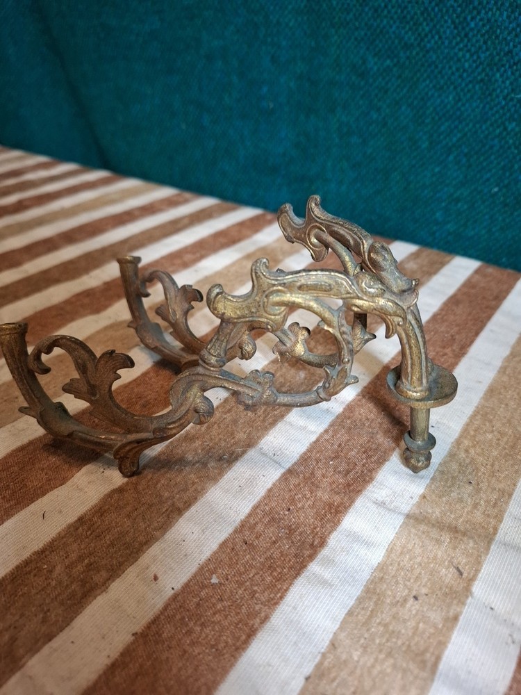 antique vintage Brass Candle Holder Wall Mount screw thread