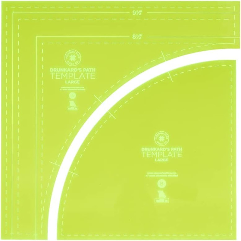 Drunkards Path Quilt Template | Curved Acrylic Tools for Use with 10” Precut Fab
