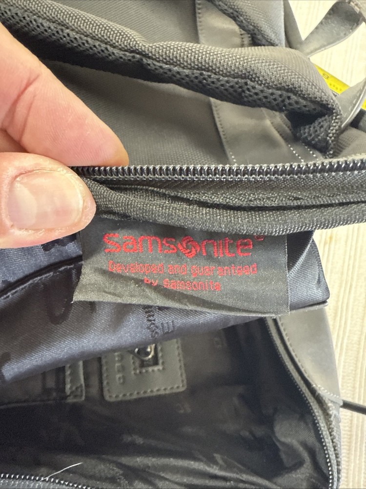 Samsonite Red Leather Laptop Backpack-Black