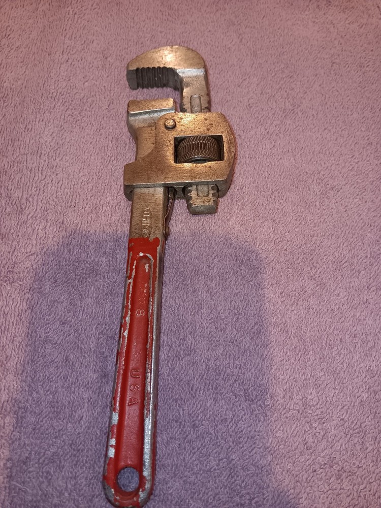 Vintage TRIMO SIZE 8" ADJUSTABLE PIPE WRENCH