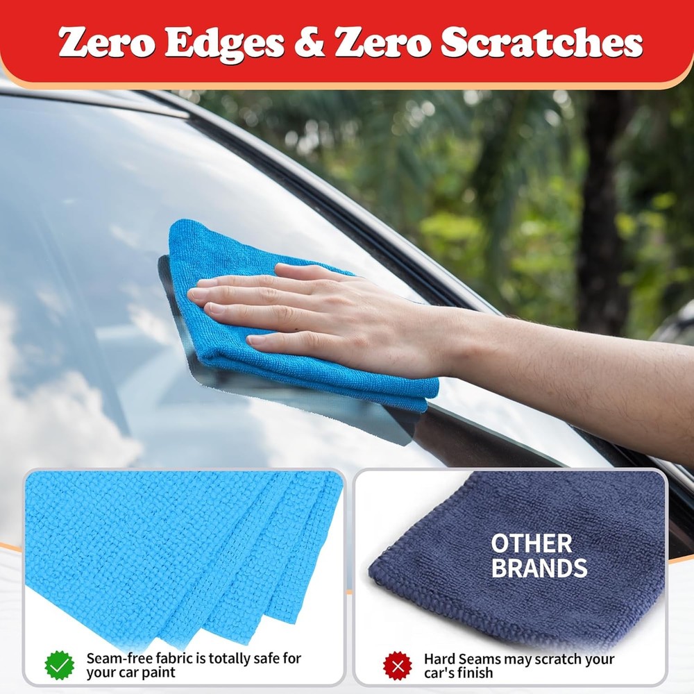 FIXSMITH Shop Towels, Microfiber Cleaning Cloth Bulk, 24 Pack Microfiber Towels