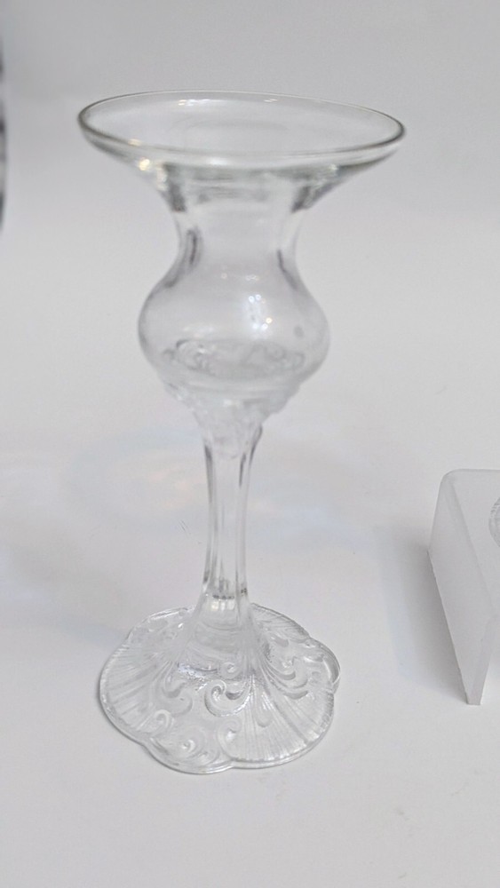 Vintage Patterned Glass Candle Holders
