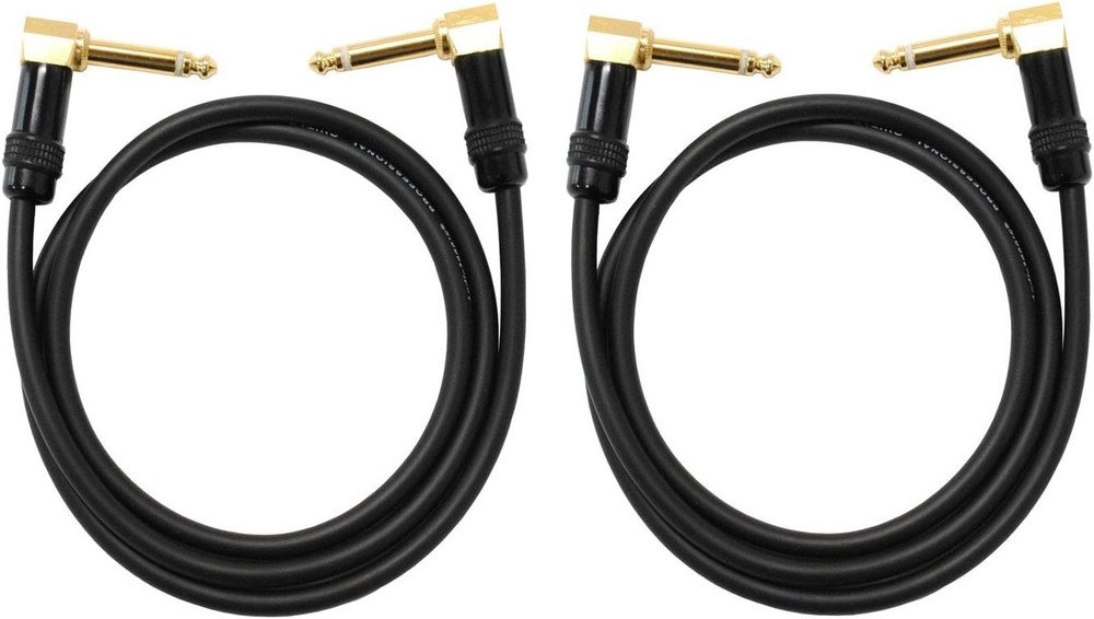 2PACK 3ft 1/4 to 1/4 Right Angle Pro Audio Sound Microphone Patch Cable E27*03-N