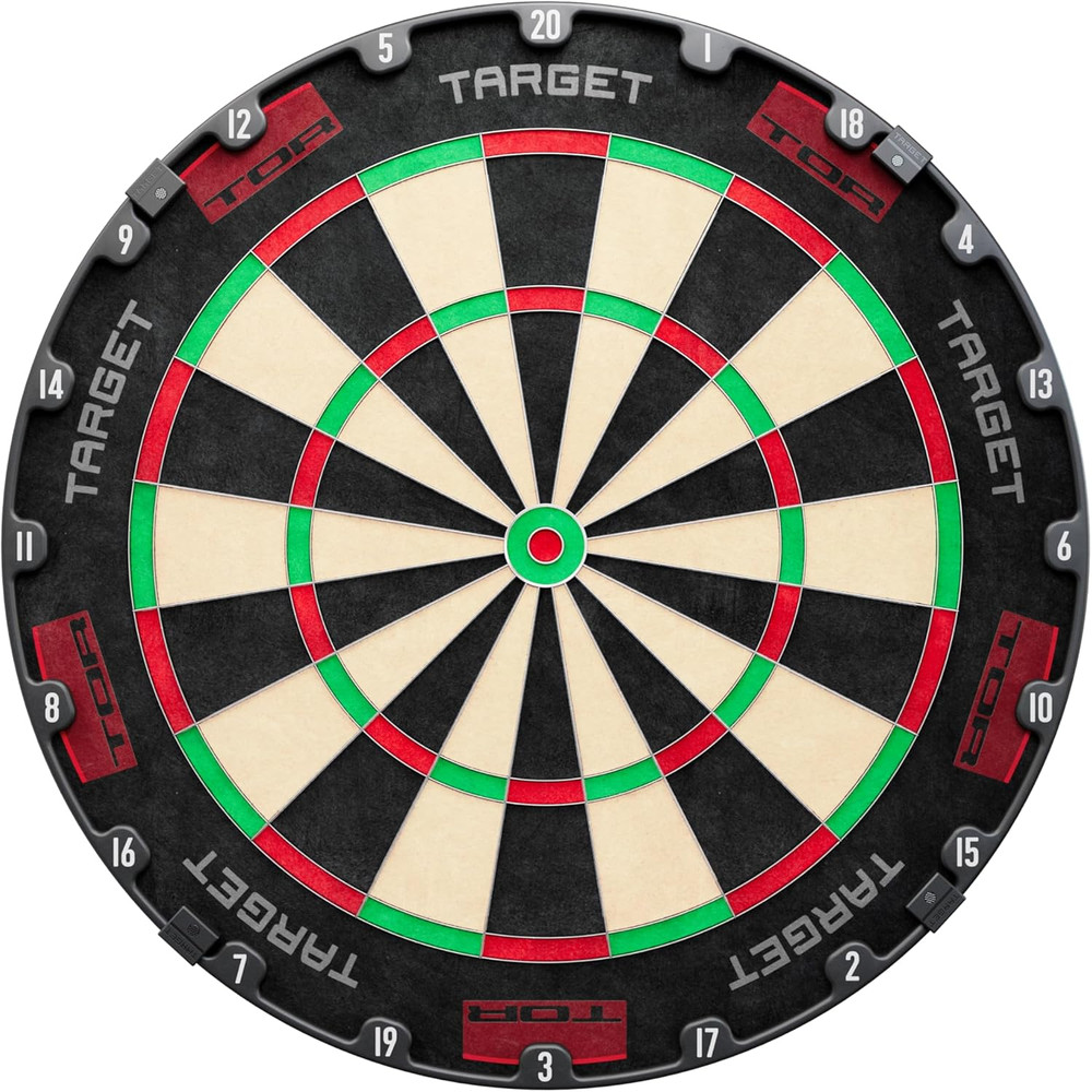TOR Competition Steel Tip Dartboard Bundle with Fixing Kit & Surround Options