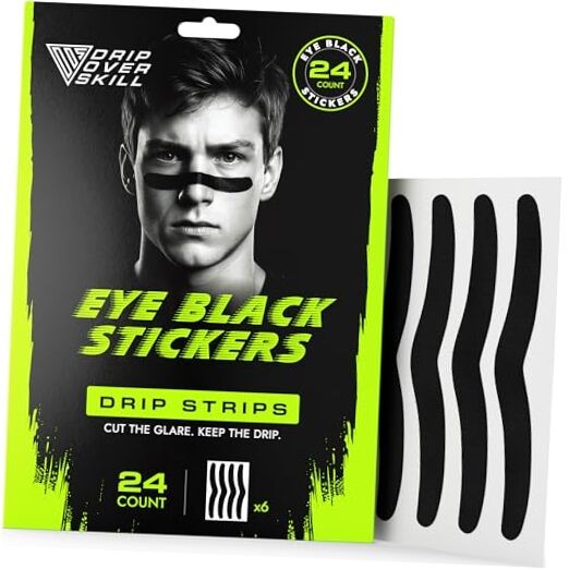 DRIP Strips Flexible Eye Black Stickers, 24 Pack, Stretch-Fit The Grit Strip