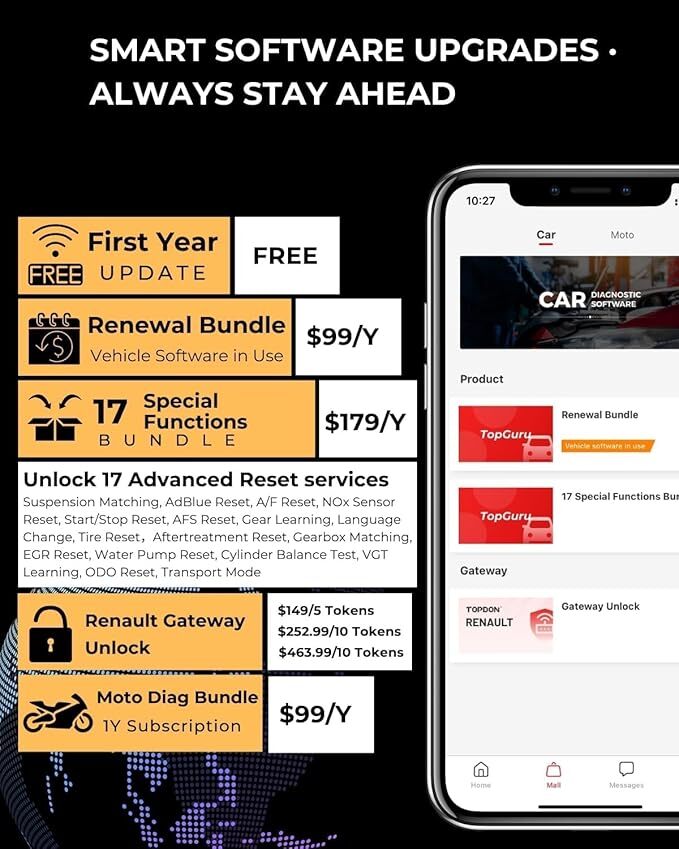 2025 TOPDON Topscan PRO Key Programming Immobilizer Diagnostic Scanner Wireless