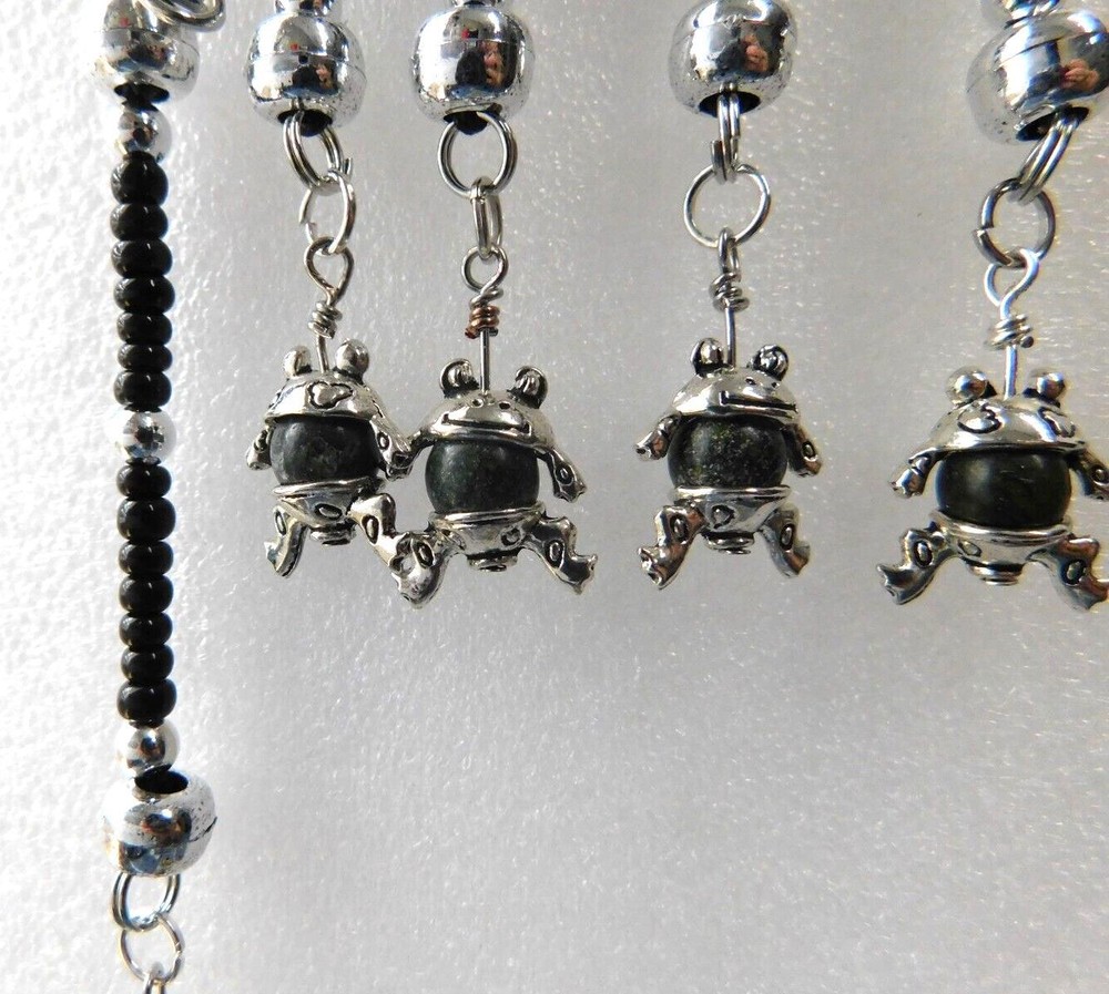 Beaded Dangler Hanging Frog For Junk Journal Purse Backpack Notebook