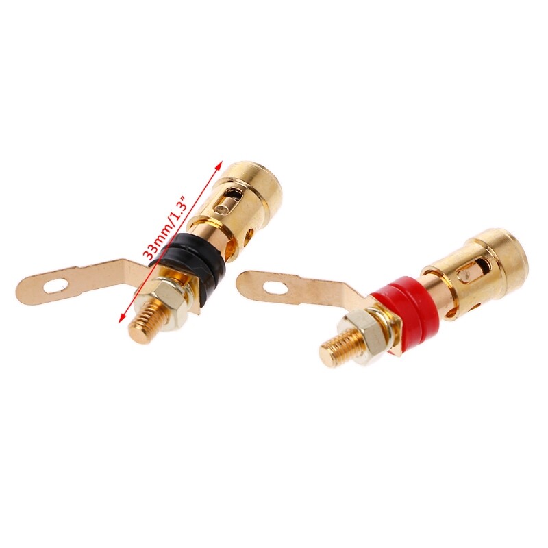 10PCS Brass Speaker Binding Post Spring Loaded Press Subwoofer Basket Terminal