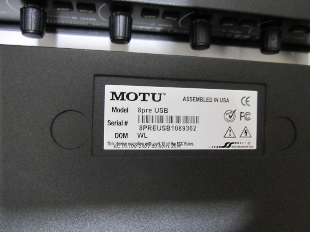 Motu 8Pre USB Eight Mic Preamps Audio Interface