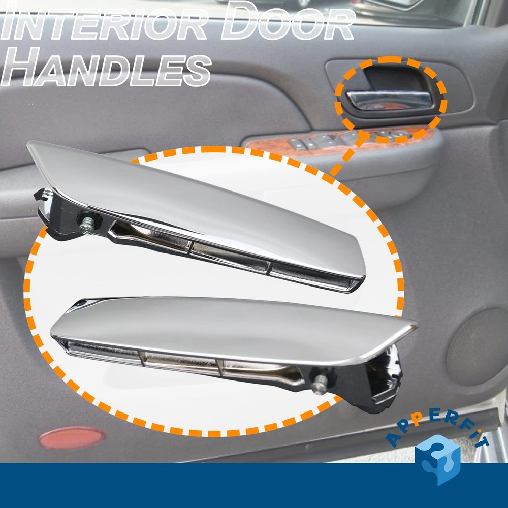 APPERFiT Interior Door Handle Lever for M2, Chrome Handle-2pcs