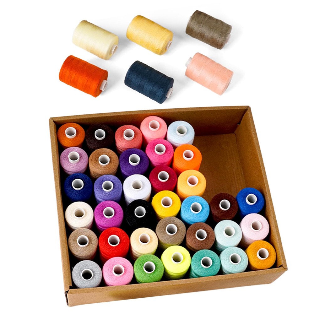 42 Spools All Purpose Sewing Thread 1000 Yards, Bobbin Polyester Thread for S...