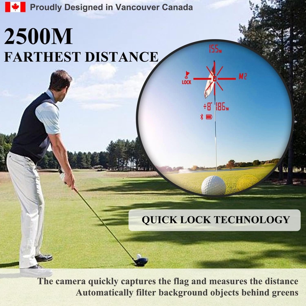 Fetch Falcon OLED Golf Rangefinder ~ High Precision Slope Mode 2500YDS *5836A2G