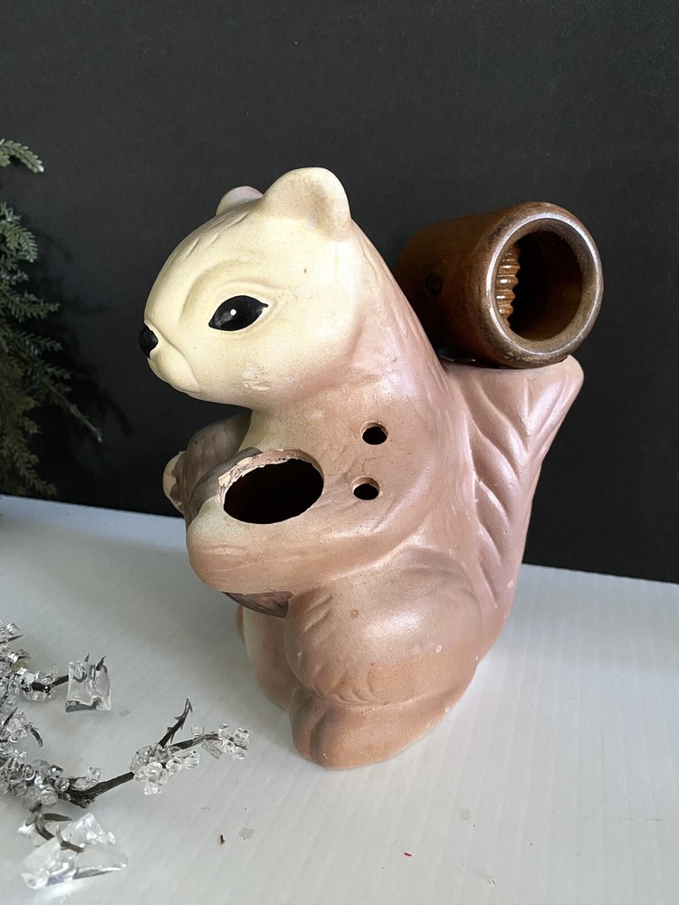 Nutcracker Squirrel Figurine & Pick Holder Picks And Nut Crackers Vtg Decor Read