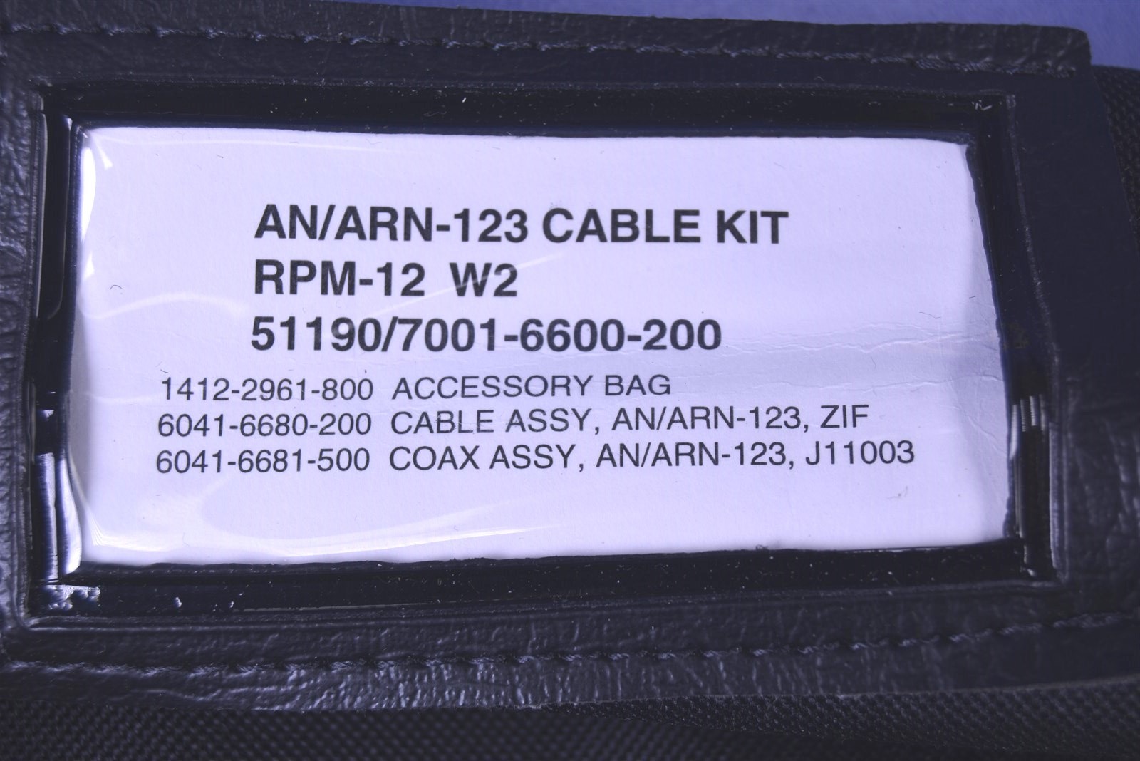 Aeroflex Cable Kit # 6041-6680-200 for AN/ARN-123 VOR/ILS Receiver