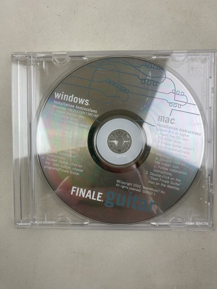 Make music Finale Guitar Notation Software CD-ROM Win/Mac TAB Comp Program