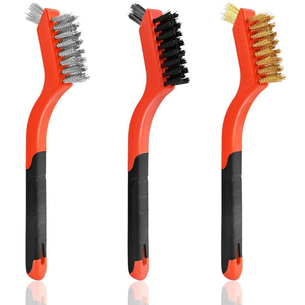 3Pcs Wire Brushes for Cleaning Rust Wire Brush Set NEW