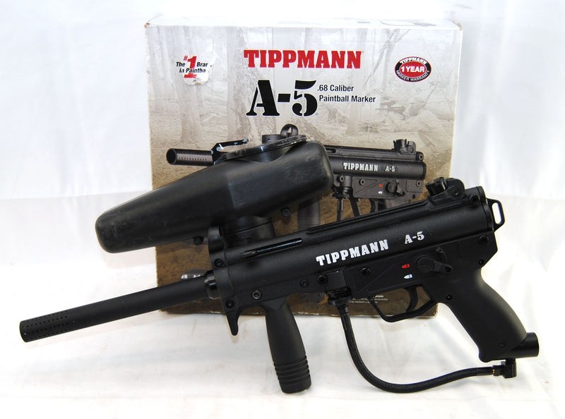 Used Tippmann A-5 Basic Paintball Marker Mechanical Gun Black