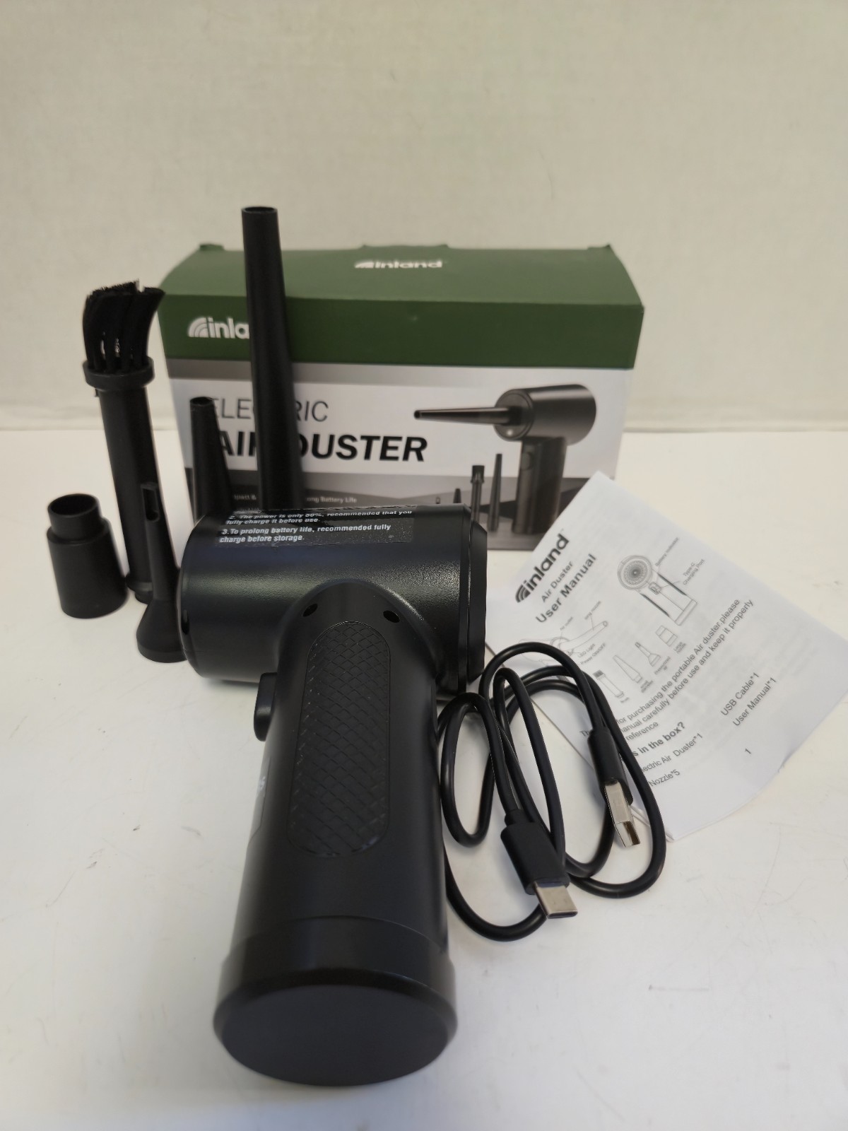 Inland Cordless Electric Air Duster With Accessories