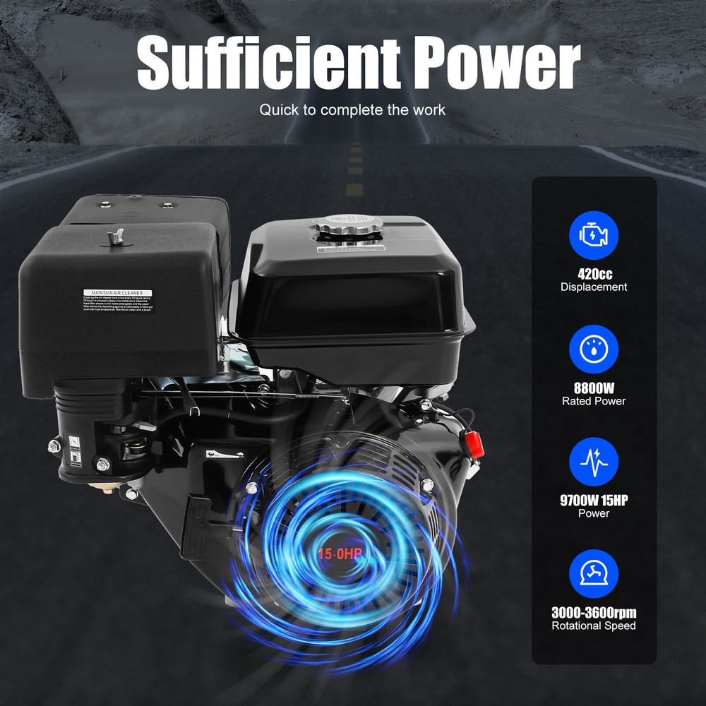 15HP 4-Stroke Gasline Powered Engine Multi-Use OHV Single Cylinder Engine Motor