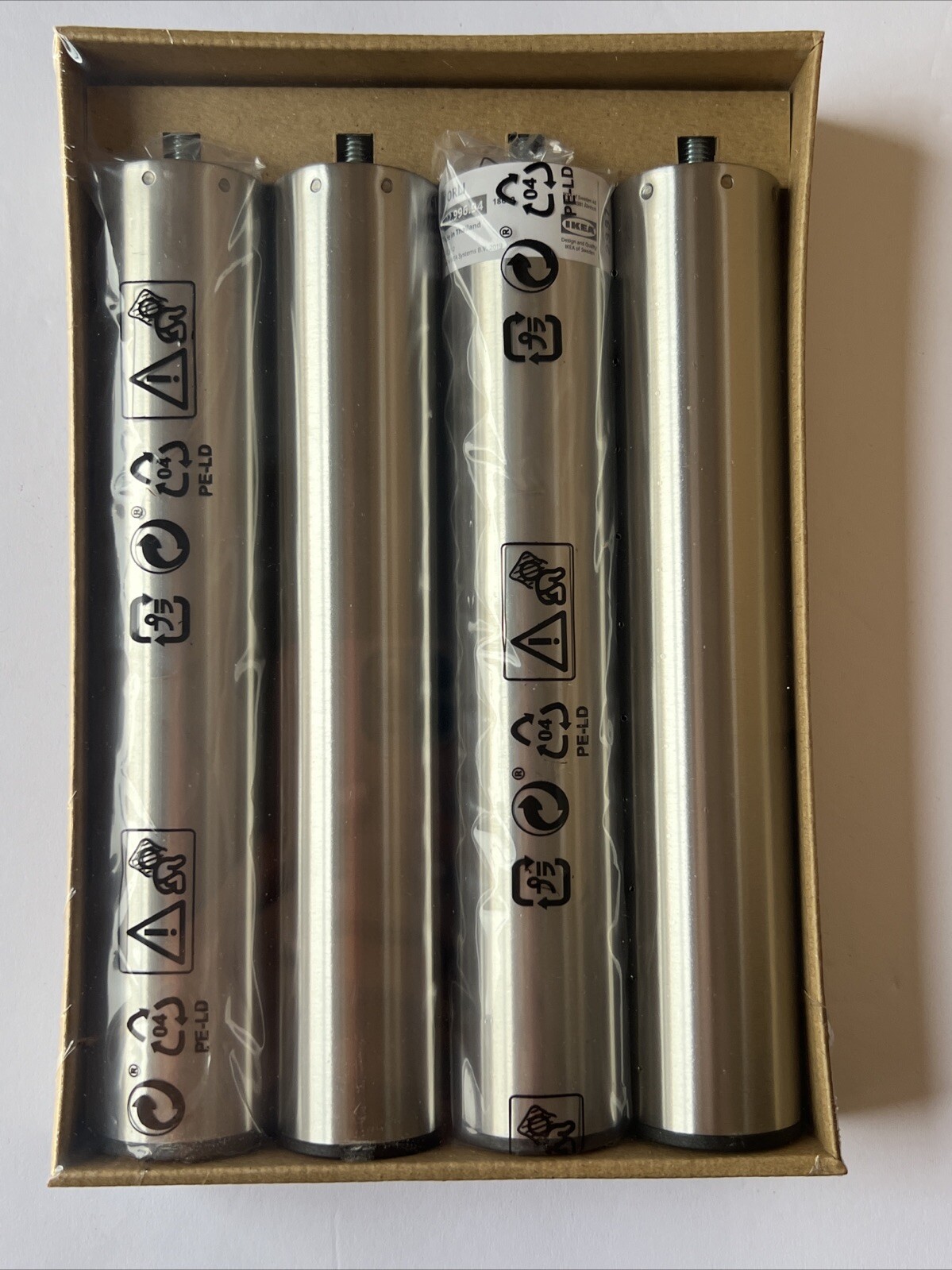 Ikea BJORLI Legs Stainless Steel - 7 7/8 "  Set of 4 for Furniture 002.996.94