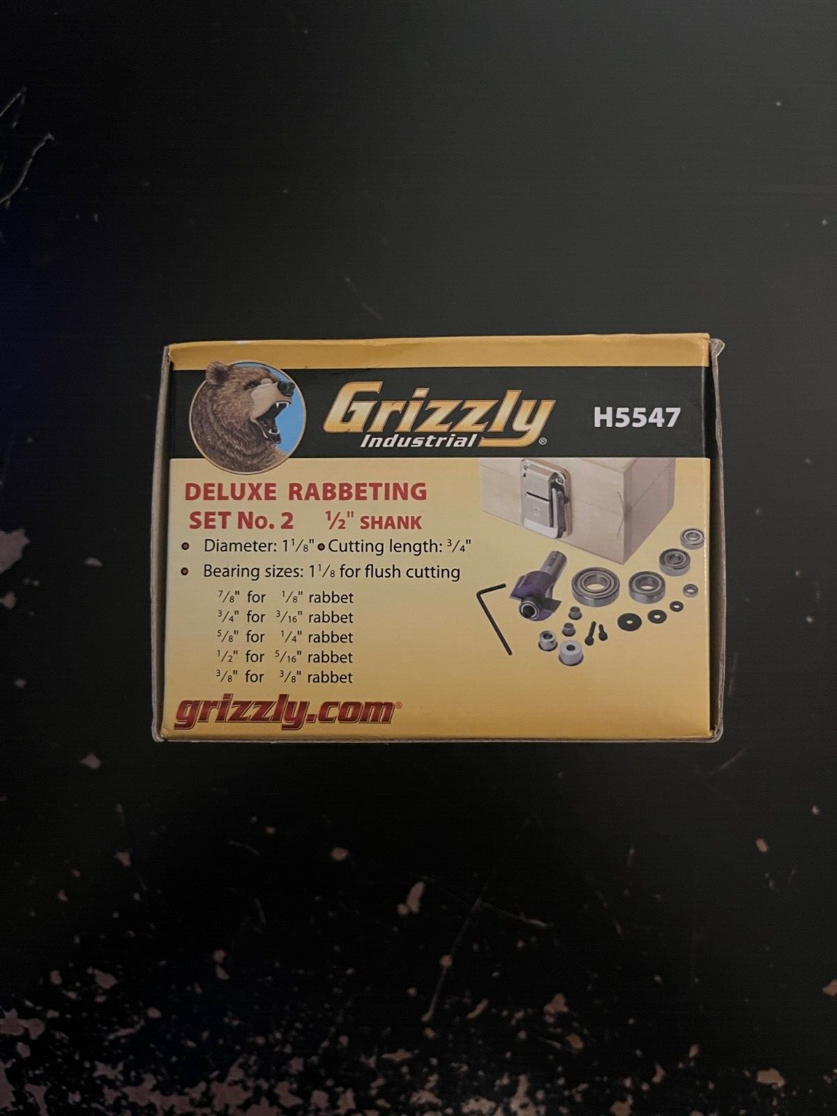 Deluxe Rabbeting Set 2, 1/2" Shank, Grizzly H5547 BRAND NEW