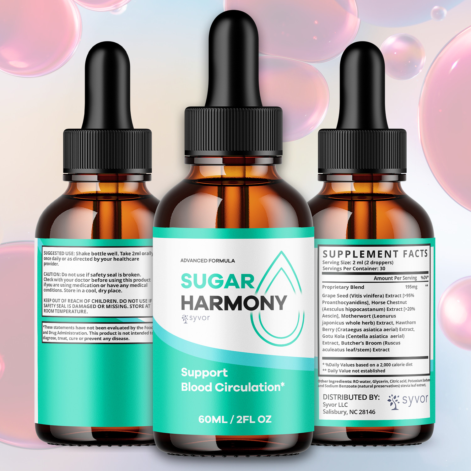 (1 Pack) Sugar Harmony Blood Support Drops Advanced Vitamin Supplement 30 Servs