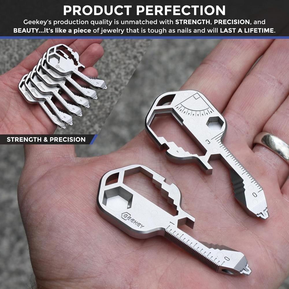 Keychain Multitool – EDC Tool with 16+ Functions | Small Bottle Opener keycha...