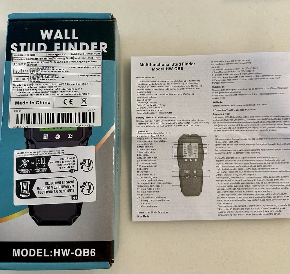 HW-QB6 Multi-Function Stud Finder